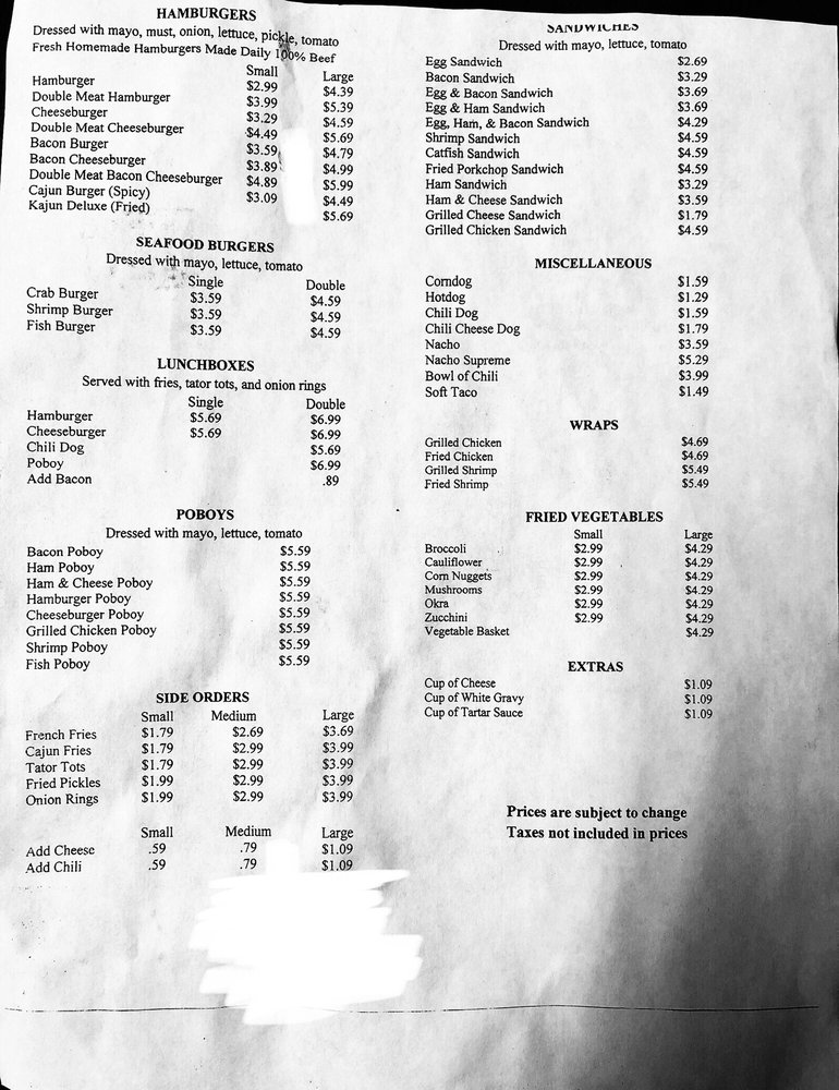 DAVID & LORI’S KITCHEN Updated July 2024 1400 Poinciana Ave, Mamou