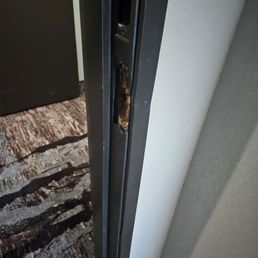 Broken door frame Broken door frame