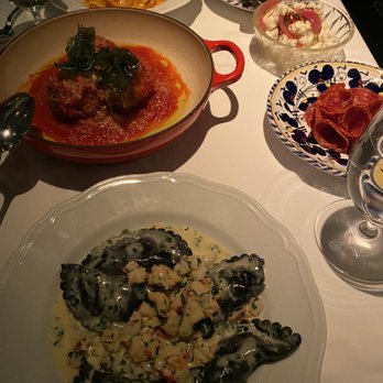 Carbone - Lobster ravioli, meatballs & spicy linguine - New American Near Me - Miami Beach, Florida Carbone - Lobster ravioli, meatballs & spicy linguine - New American Near Me - Miami Beach, Florida