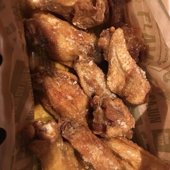 Wingstop - These wings used to be double the size. These are supposedly "garlic parm"...I guess they ran out of the "parm" part. - Chicken Wings Near Me - North Bergen, New Jersey Wingstop - These wings used to be double the size. These are supposedly "garlic parm"...I guess they ran out of the "parm" part. - Chicken Wings Near Me - North Bergen, New Jersey