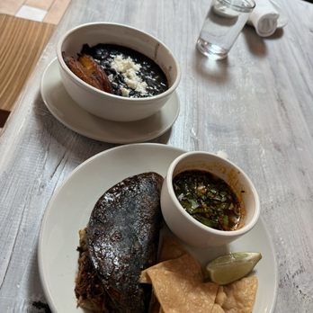 Corazon Cocina VTA - Birria quesadilla and black beans and plantains - Mexican Near Me - Ventura, California Corazon Cocina VTA - Birria quesadilla and black beans and plantains - Mexican Near Me - Ventura, California