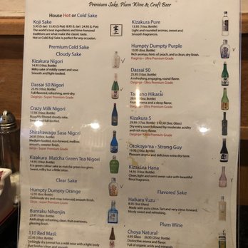 Sushi Yoshino - Part of the sake and wine list. - Japanese Near Me - Atlanta, Georgia