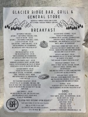 Menu photo 4 Glacier Ridge Bar, Grill, and General Store Joseph, OR Menu photo 4 Glacier Ridge Bar, Grill, and General Store Joseph, OR
