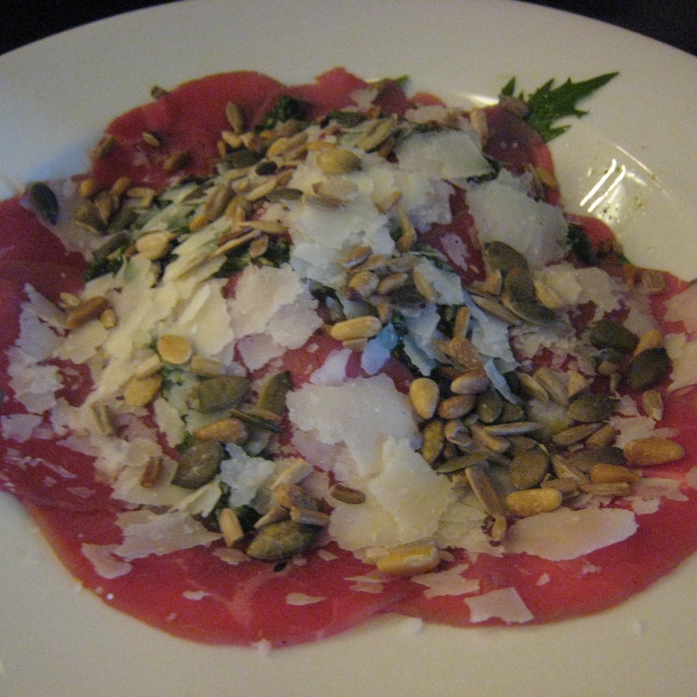 Cafe Walem - Carpaccio, rocket pesto, parmesan, mixed seeds - Breakfast & Brunch Near Me - Amsterdam, New Hampshire Cafe Walem - Carpaccio, rocket pesto, parmesan, mixed seeds - Breakfast & Brunch Near Me - Amsterdam, New Hampshire