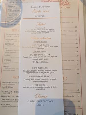 Menu photo 5 Pastas Trattoria Pleasanton, CA Menu photo 5 Pastas Trattoria Pleasanton, CA