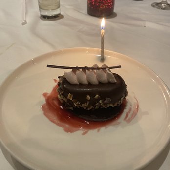 High Steaks - Birthday dessert- dinner completely ruined by cigarette smoke - Steakhouses Near Me - Lincoln, California