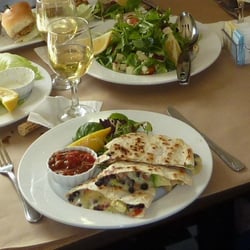 Nichols West - Quesadillas,zuchini chips,sliders,arihula salad & wine