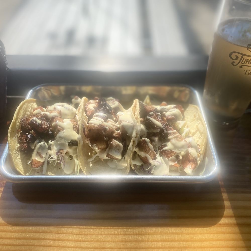 Two Dogs Taphouse - Smoked Pork Belly Tacos and French Pear Cider! So deliciously splendid! - Burgers Near Me - McMinnville, Oregon Two Dogs Taphouse - Smoked Pork Belly Tacos and French Pear Cider! So deliciously splendid! - Burgers Near Me - McMinnville, Oregon