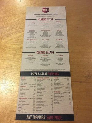 Menu photo 1 MOD Pizza Seattle, WA Menu photo 1 MOD Pizza Seattle, WA