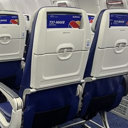 Empty exit row seats that were off limits.