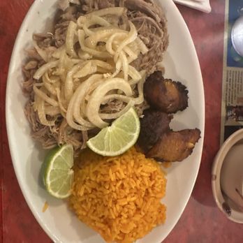 El Siboney Restaurant - The #1, pulled pork yellow rice and fried plantains. - Cuban Near Me - Key West, Florida El Siboney Restaurant - The #1, pulled pork yellow rice and fried plantains. - Cuban Near Me - Key West, Florida