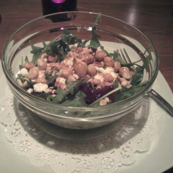 Ristorante a Mano - Salad with arugala, beet, goat cheese, hazelnuts and a hazelnut dressing. - Italian Near Me - Halifax, Nova Scotia Ristorante a Mano - Salad with arugala, beet, goat cheese, hazelnuts and a hazelnut dressing. - Italian Near Me - Halifax, Nova Scotia