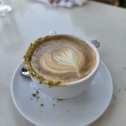 Hot pistachio latte