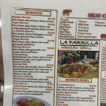 La Parrilla Taqueria - Menu 2/20/25 - Mexican Near Me - Paso Robles, California