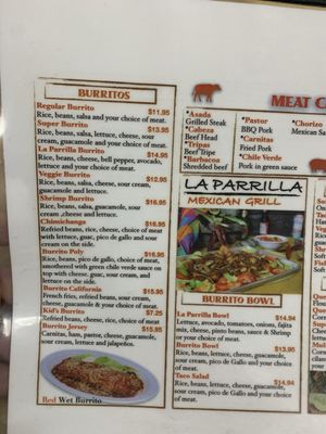 Menu photo 2 La Parrilla Taqueria Paso Robles, CA