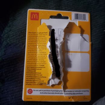 Target - This is what the cashier did to scan it at the register. McD gift card - Department Stores Near Me - Tracy, California