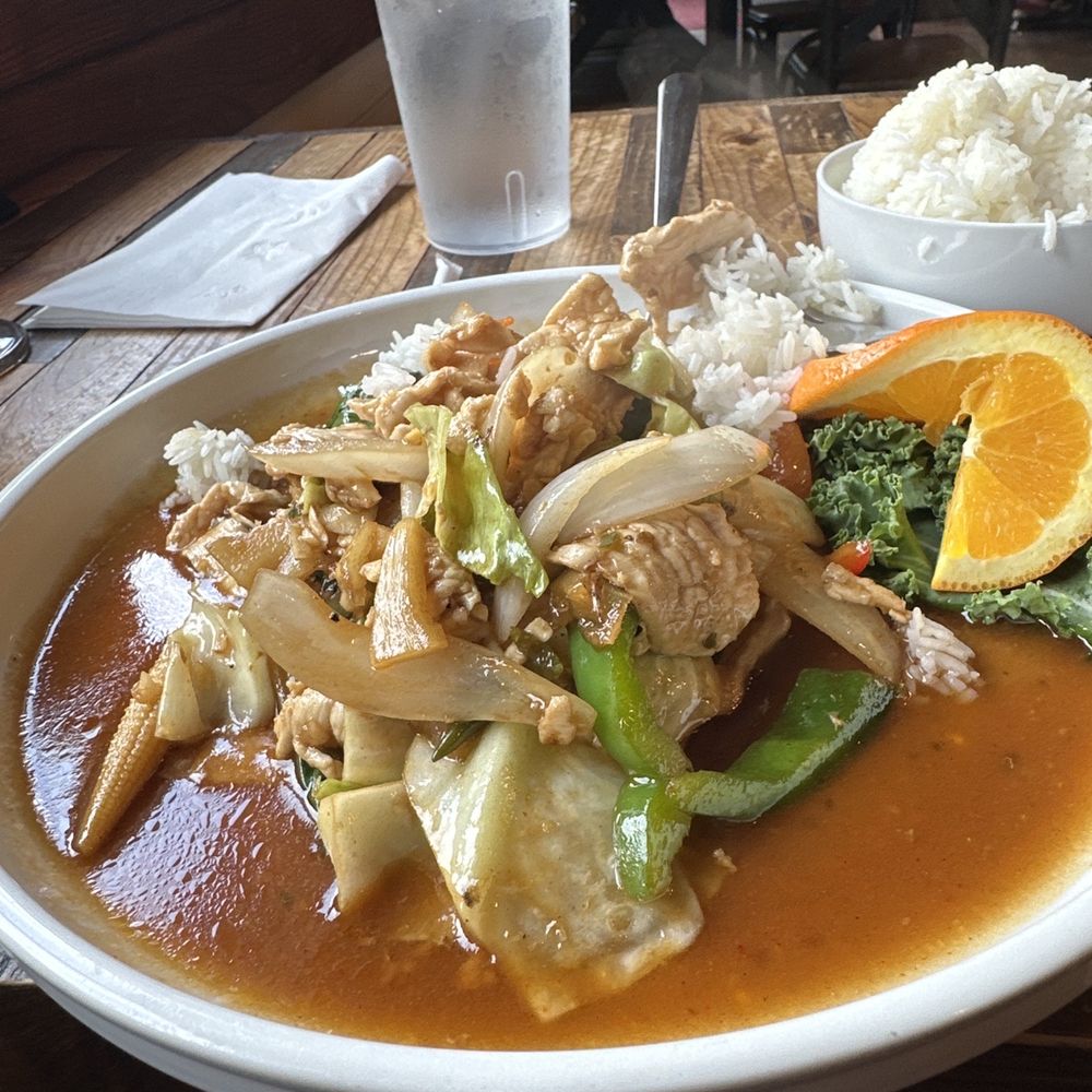 Thai Riverside - Chicken basil. Needs less sugar . Chicken cut along wrong grain and slices too big - Thai Near Me - Kingsport, Tennessee Thai Riverside - Chicken basil. Needs less sugar . Chicken cut along wrong grain and slices too big - Thai Near Me - Kingsport, Tennessee