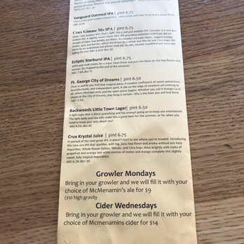 McMenamins Barley Mill Pub - Menu (back) - American Near Me - Portland, Oregon McMenamins Barley Mill Pub - Menu (back) - American Near Me - Portland, Oregon