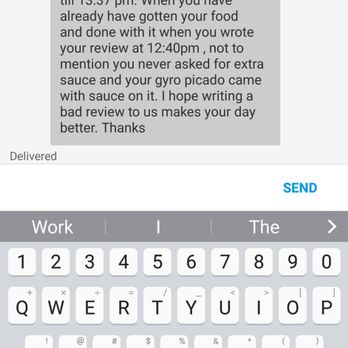 George's Gyros - This is how they talk to there customers instead of trying to resolve the situation. - Salad Near Me - Mesa, Arizona
