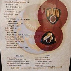 Thai China Bistro - Menu