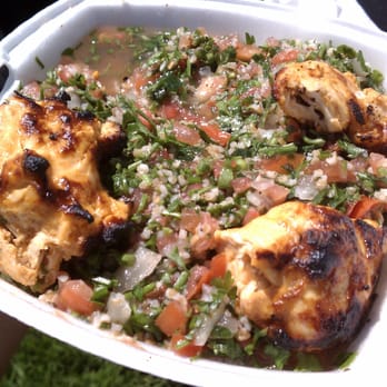 Garlic Crush - Taboule with Grilled chicken on top. - Mediterranean Near Me - Bellevue, Washington