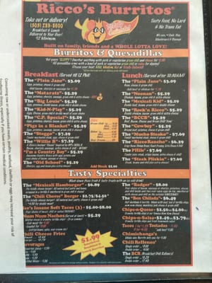 Menu photo 3 Riccos Burritos Denver, CO