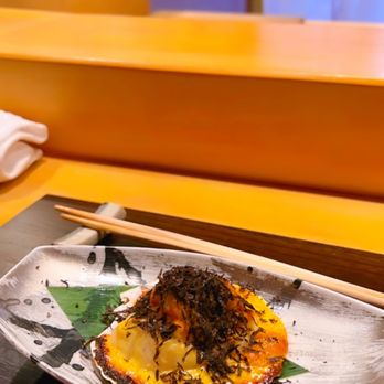 Yuji - Baked scallop topped with uni and truffle. - Japanese Near Me - San Francisco, California Yuji - Baked scallop topped with uni and truffle. - Japanese Near Me - San Francisco, California