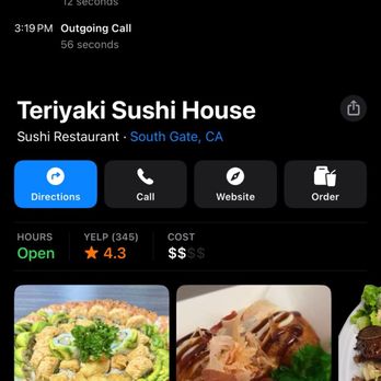 Teriyaki Sushi House - The time that I called to place my order. - Sushi Bars Near Me - South Gate, California Teriyaki Sushi House - The time that I called to place my order. - Sushi Bars Near Me - South Gate, California