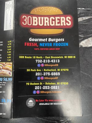 Menu photo 5 30 Burgers East Brunswick, NJ