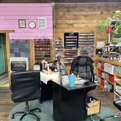 Terri's Hair & Nails - Mani area was clean, organized and well stocked.