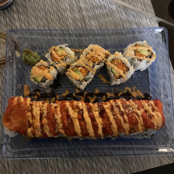 Rahway Sushi - Monster Roll (hold the eel) & spicy salmon w/avocado - Sushi Bars Near Me - Rahway, New Jersey Rahway Sushi - Monster Roll (hold the eel) & spicy salmon w/avocado - Sushi Bars Near Me - Rahway, New Jersey