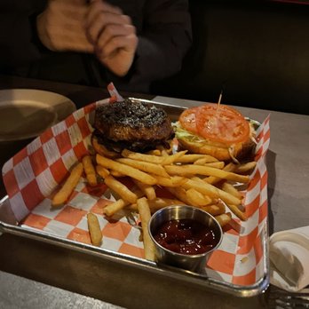 Snappy Pattys - Burger with grilled onions and mushrooms added - New American Near Me - Medford, Massachusetts Snappy Pattys - Burger with grilled onions and mushrooms added - New American Near Me - Medford, Massachusetts