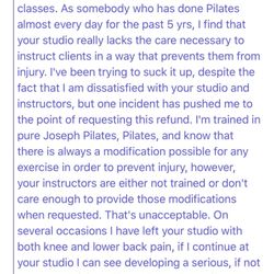 WundaBar Pilates - This is an email that has still been unanswered and sent twice from two weeks ago.