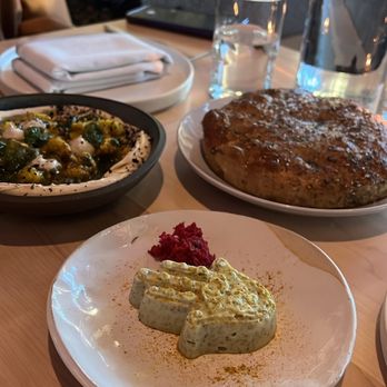 Ezov - Bread and butter with the hummus dish - Middle Eastern Near Me - Austin, Texas