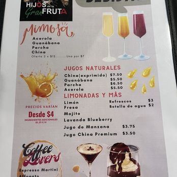 Hijos De La Gran Fruta - Menu - Breakfast & Brunch Near Me - Carolina, Puerto Rico Hijos De La Gran Fruta - Menu - Breakfast & Brunch Near Me - Carolina, Puerto Rico