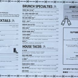 Brunch menu Brunch menu