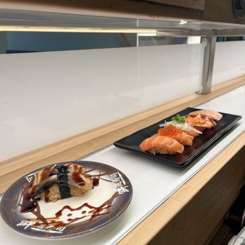 Waka Sakura - eel and salmon party | tiktok & insta: @trinhiesworld - Conveyor Belt Sushi Near Me - Irvine, California Waka Sakura - eel and salmon party | tiktok & insta: @trinhiesworld - Conveyor Belt Sushi Near Me - Irvine, California