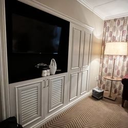 Larger 2Q room. Floor 8, #801 room mini fridge below tv