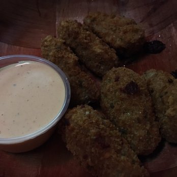 The Thurman Cafe - Poblano poppers with Sriracha mayo. Crunchy medium heat perfect. - Bars Near Me - Columbus, Ohio The Thurman Cafe - Poblano poppers with Sriracha mayo. Crunchy medium heat perfect. - Bars Near Me - Columbus, Ohio
