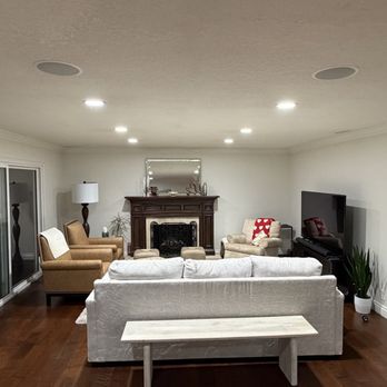 Supreme AV Solutions - Two Polk 8" speakers installed in my living room - Home Theatre Installation Near Me