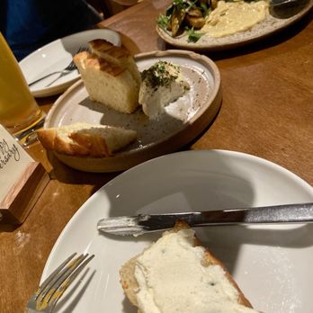 Intero Restaurant - Focaccia with ricotta and grilled potatoes, both were super delicious. - Italian Near Me - Austin, Texas