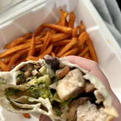 Grilled Chicken Chipotle Wrap* with side (Sweet Potato Fries)