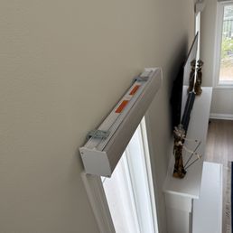 This is how the blinds look as you are walking down the stairs. This is how the blinds look as you are walking down the stairs.