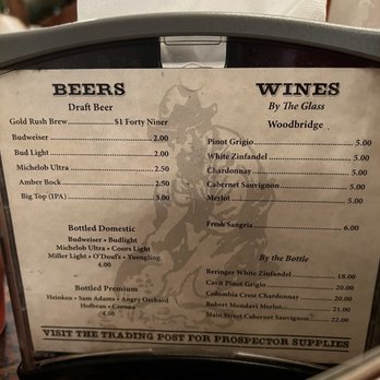 Gold Rush BBQ - Drink Menu - Barbeque Near Me - Venice, Florida