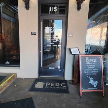 The Perc Coffeehouse - Back entrance - Coffee & Tea Near Me - Lewisville, Texas The Perc Coffeehouse - Back entrance - Coffee & Tea Near Me - Lewisville, Texas