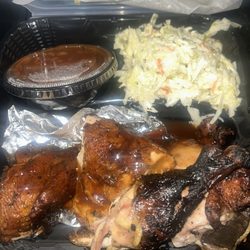 The Rolling Rib - 1/2 BBQ Chicken with BBQ Baked Beans and Coleslaw
