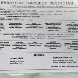 Harrison Township Nutrition - Menu