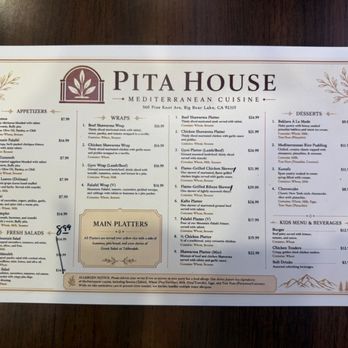 Pita House - Menu - Mediterranean Near Me - Big Bear Lake, California Pita House - Menu - Mediterranean Near Me - Big Bear Lake, California