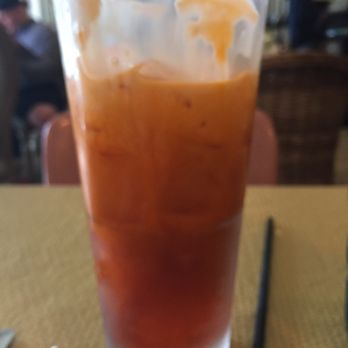 Sisters Thai - Thai iced tea. Tall glass indeed. - Thai Near Me - Fairfax, Virginia Sisters Thai - Thai iced tea. Tall glass indeed. - Thai Near Me - Fairfax, Virginia