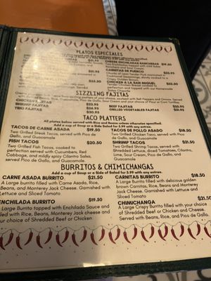 Menu photo 8 La Tablita Restaurant Cathedral City, CA